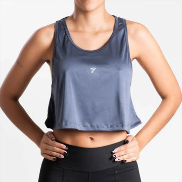 BLUSA TOP VOLADA - GRIS OSCURO