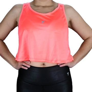 BLUSA TOP VOLADA - ROSA NEON