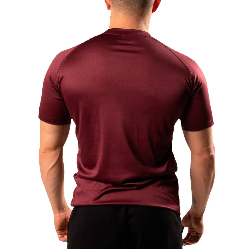 CAMISETA MANGA CORTA HOMBRE - VINOTINTO OSCURO