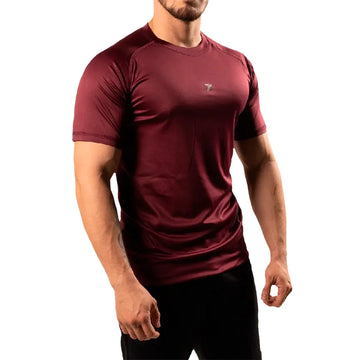CAMISETA MANGA CORTA HOMBRE - VINOTINTO OSCURO