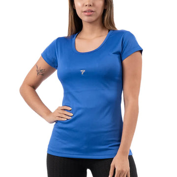 BLUSA MANGA CORTA MUJER - AZUL REY