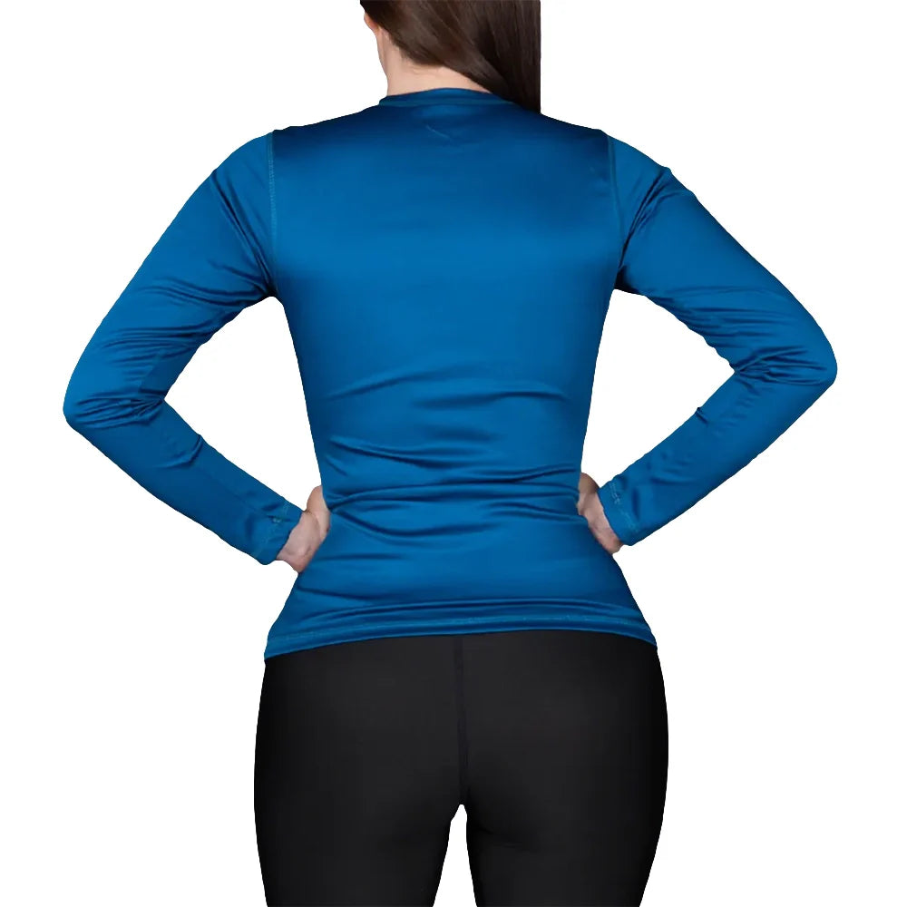 BUZO COMPRESION MUJER - AZUL PETROLEO OSCURO