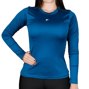 BUZO COMPRESION MUJER - AZUL PETROLEO OSCURO