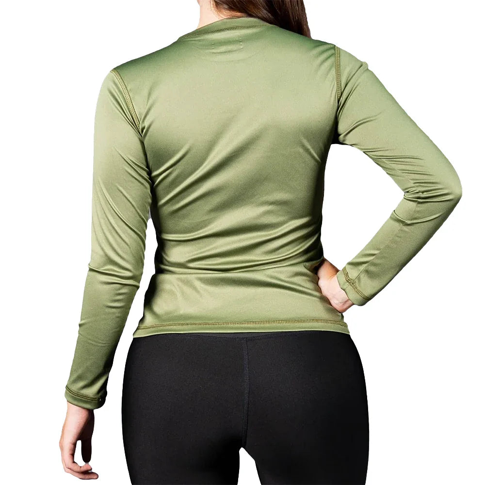 BUZO COMPRESION MUJER - VERDE MILITAR