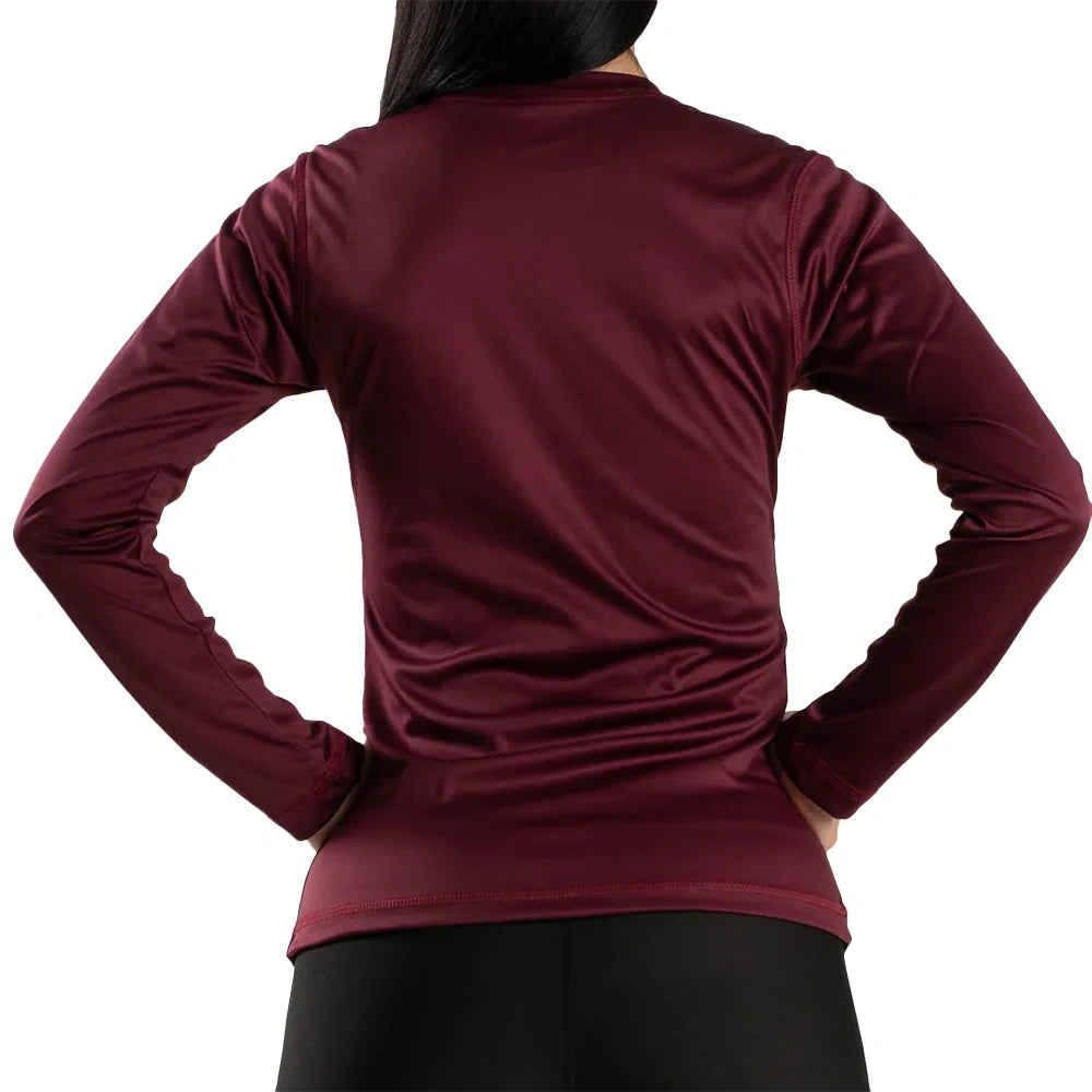 BUZO COMPRESION MUJER - VINOTINTO OSCURO