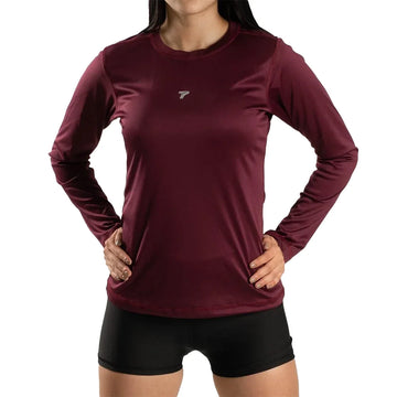 BUZO COMPRESION MUJER - VINOTINTO OSCURO