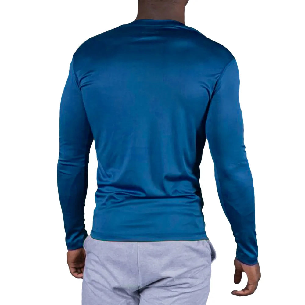 BUZO COMPRESION HOMBRE - AZUL PETROLEO OSCURO