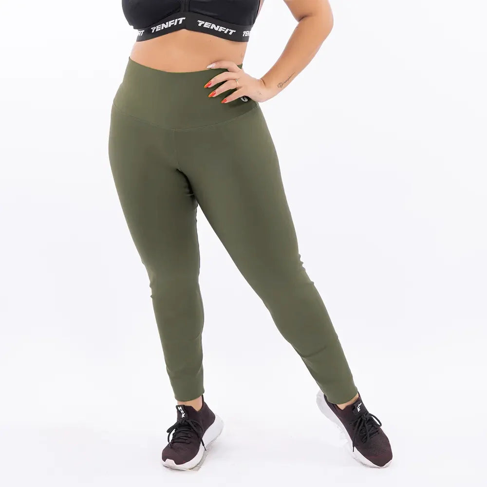 LEGGINS UNICOLOR PLUS SIZE -VERDE MILITAR1