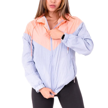 CHAQUETA ROMPEVIENTO THUNDER M - MANDARINA PASTEL-AZUL CELESTE