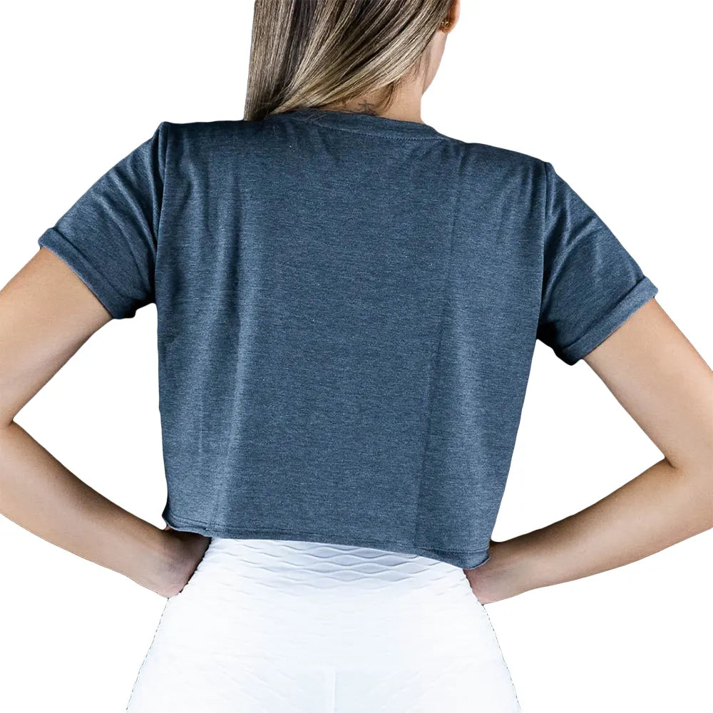 CAMISETA CORTA UNICOLOR- GRIS JASPE OSCURO