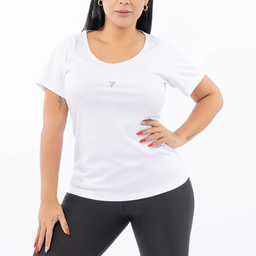 BLUSA MANGA CORTA PLUS SIZE - BLANCO