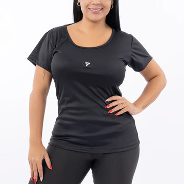 BLUSA MANGA CORTA PLUS SIZE - NEGRO
