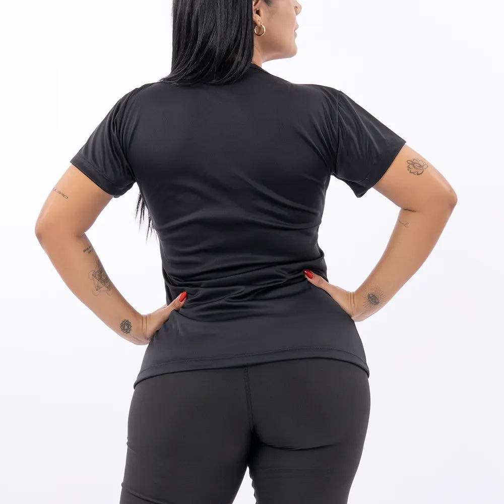 BLUSA MANGA CORTA PLUS SIZE - NEGRO