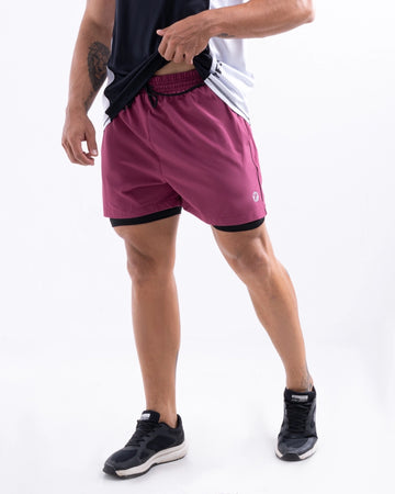 PANTALONETA RUNNING M2 - VINO - NEGRO