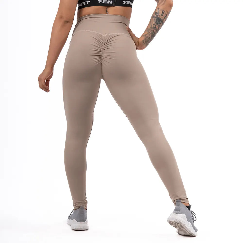 LEGGINS PUSH UP UNICOLOR - CAQUI