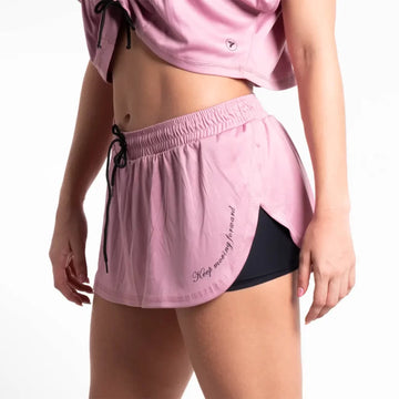 FALDA SHORT IVANNA-ROSA CREPE CLARO