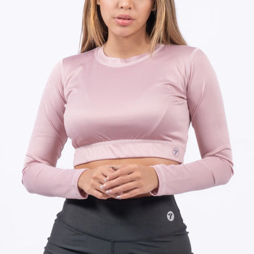 BUZO TOP MANGA LARGA C - ROSA CREPE CLARO