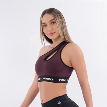 TOP UNIHOMBRO ELASTIC - MARRON