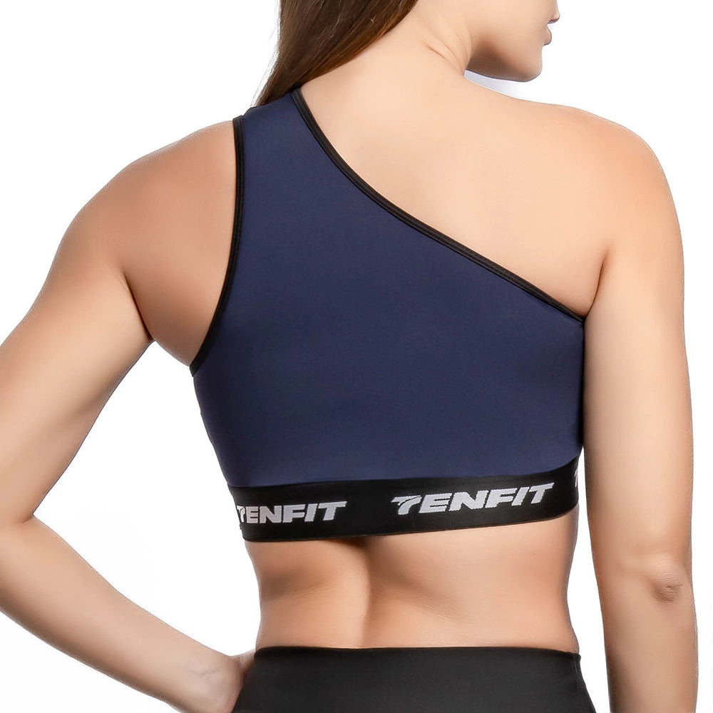 Top Deportivo Unihombro de mujer Elastic - Azul Turquí