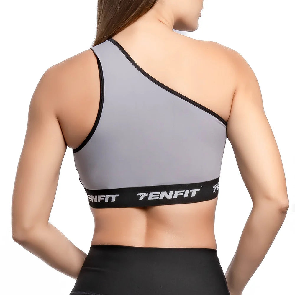 Top Deportivo Unihombro de mujer Elastic - Gris Claro