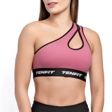 TOP UNIHOMBRO ELASTIC - ROSA CREPE