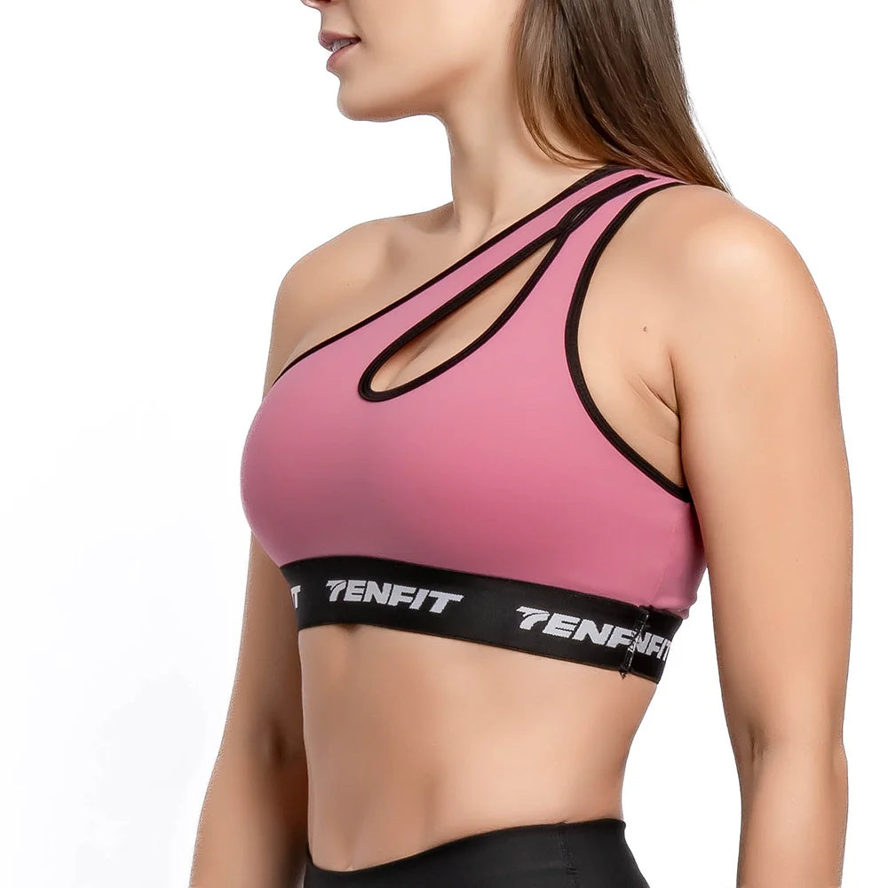 Top Deportivo Unihombro de mujer Elastic - Rosa Crepe
