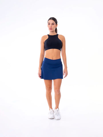 FALDA SHORT BLOCK - AZUL TURQUI