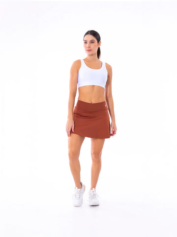 FALDA SHORT BLOCK - TERRACOTA