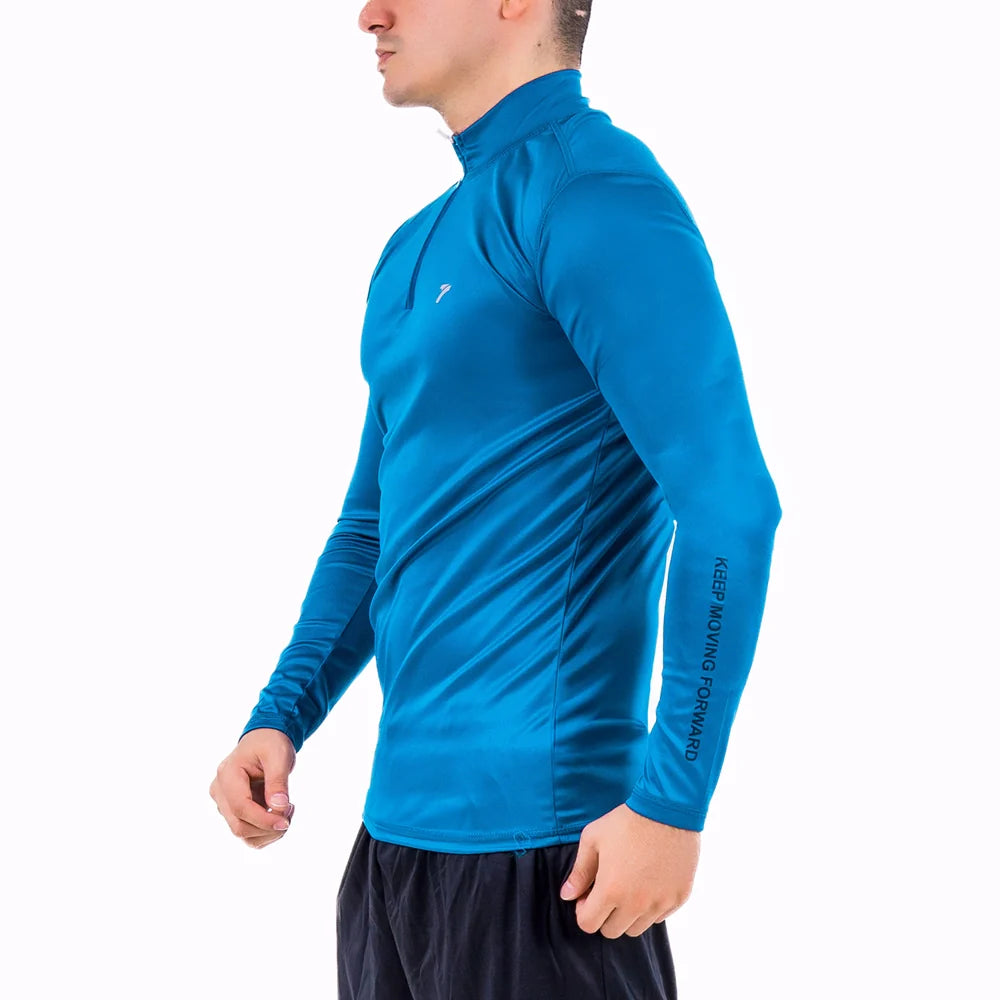 Buzo Manga Larga para running de Hombre Rolling - Azul Petroleoí