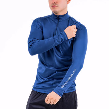 Buzo Manga Larga para running de Hombre Rolling - Azul Turquí