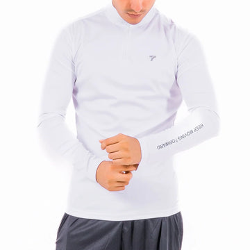 Buzo Manga Larga para running de Hombre Rolling - Blanco