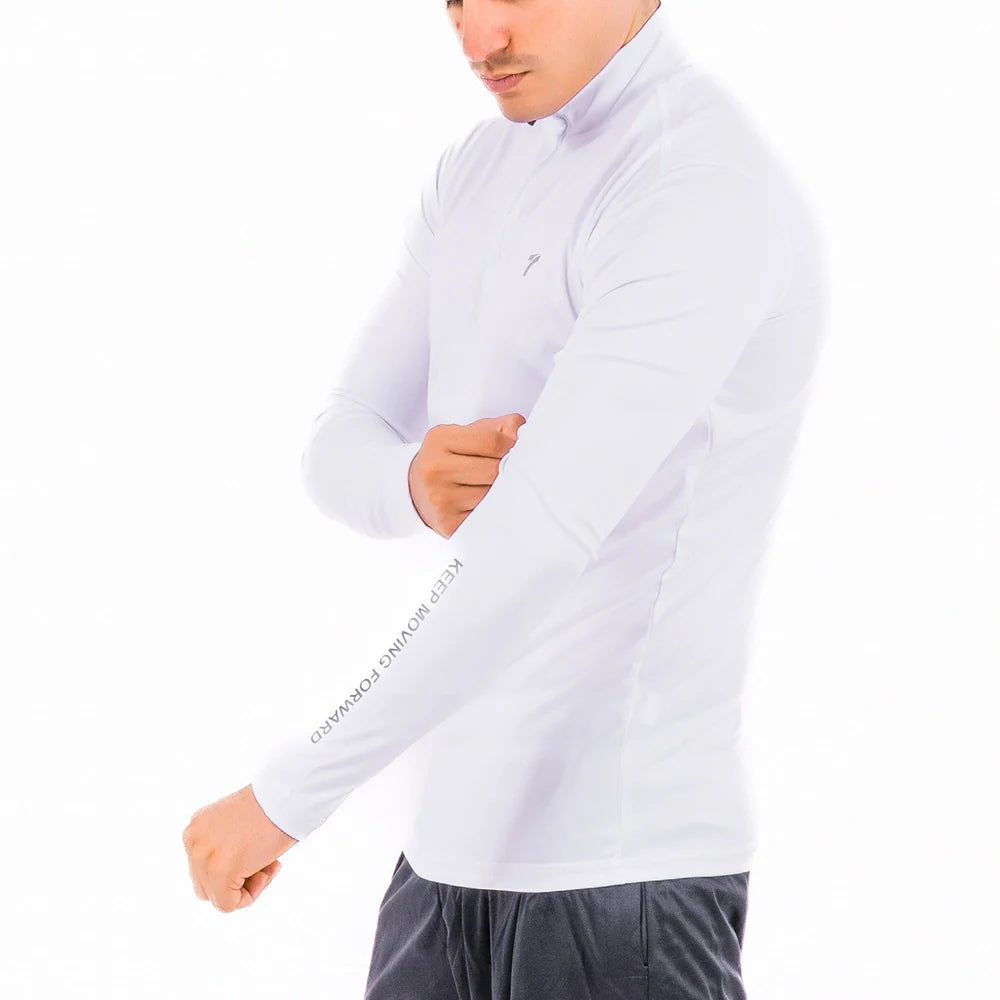 Buzo Manga Larga para running de Hombre Rolling - Blanco