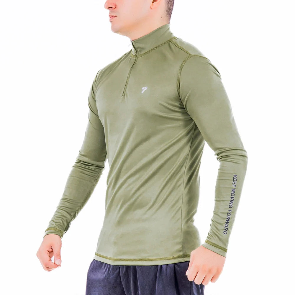Buzo Manga Larga para running de Hombre Rolling - Verde Militar