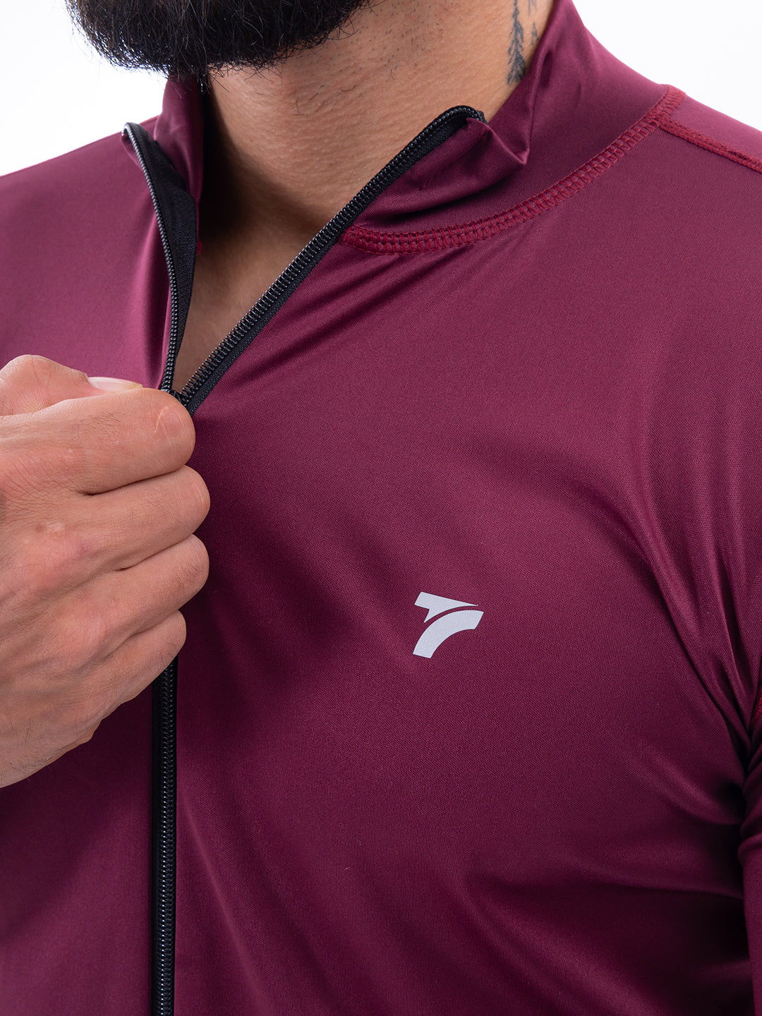 Buzo Manga Larga para running de Hombre Rolling Pro - Vinotinto Oscuro