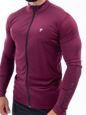 Buzo Manga Larga para running de Hombre Rolling Pro - Vinotinto Oscuro