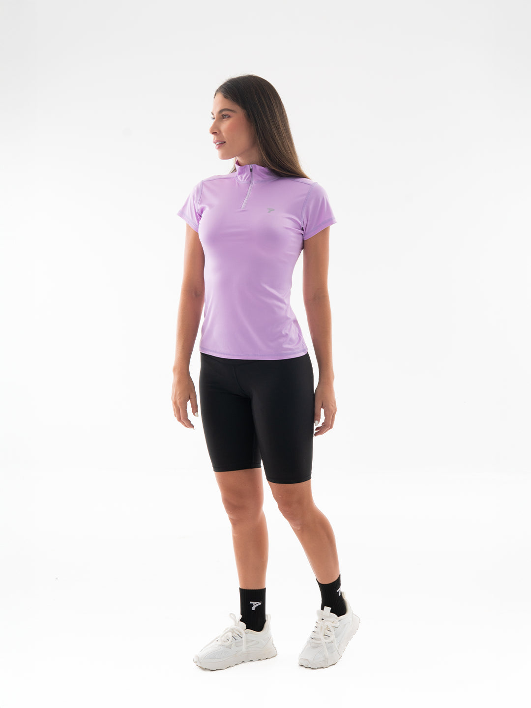 CAMISETA ROLLING MANGA CORTA MUJER - LILA OSCURO