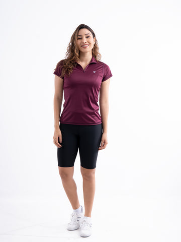 CAMISETA ROLLING MANGA CORTA MUJER - VINOTINTO OSCURO