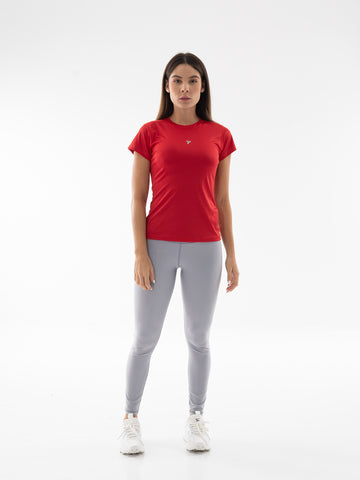 Camiseta Deportiva de Mujer Compresión Manga Corta – Rojo