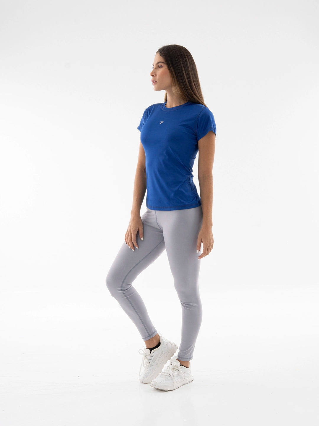 Camiseta Deportiva de Mujer Compresión Manga Corta – Azul Rey