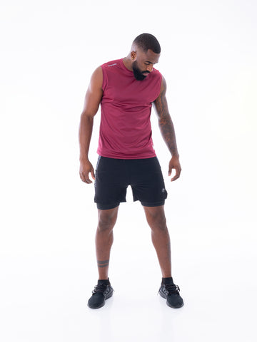CAMISETA SIN MANGA ASTRO UNICOLOR- VINOTINTO JASPE
