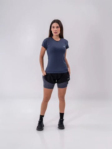 CAMISETA QUICK DRY DAMA - AZUL TURQUI