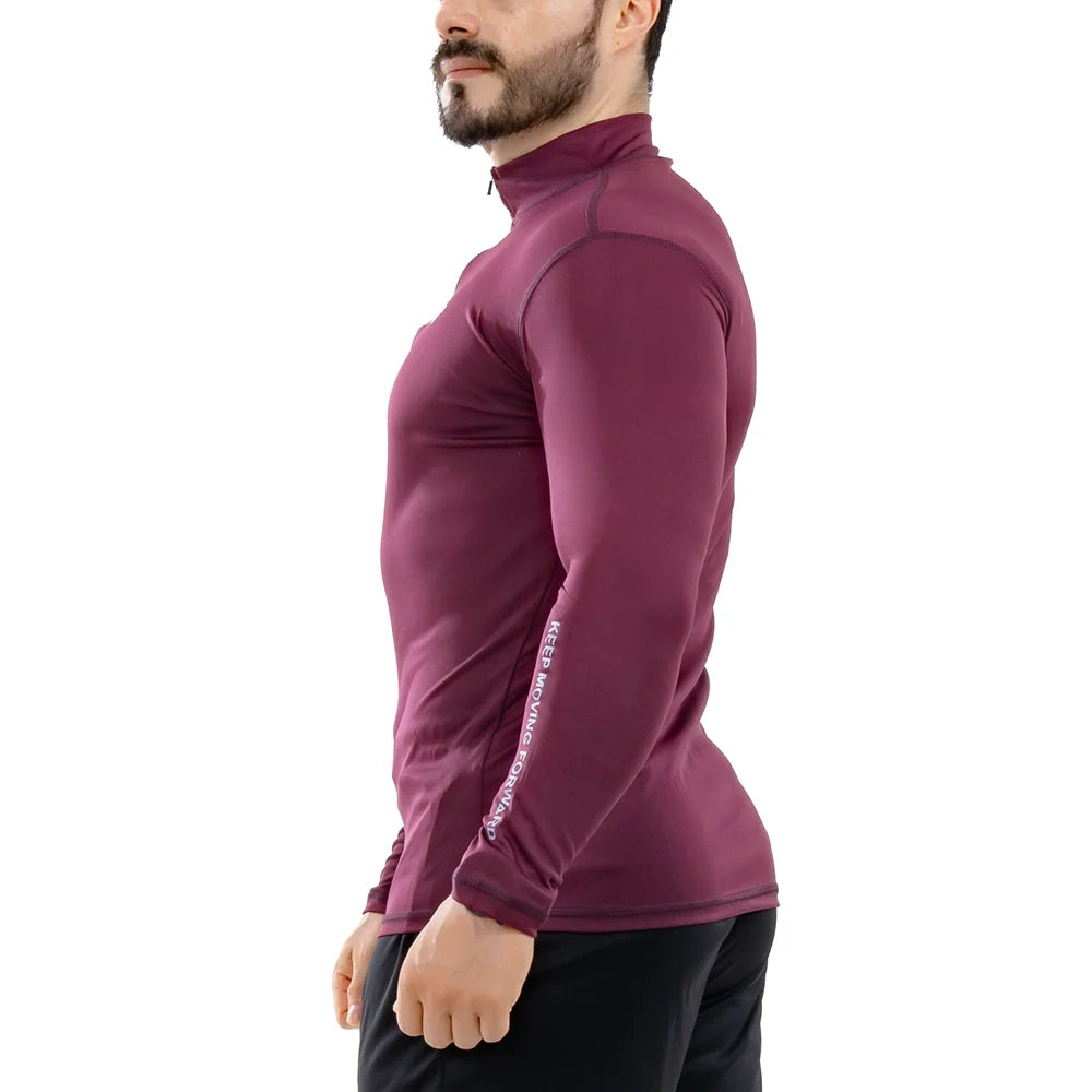 Buzo Manga Larga para running de Hombre Rolling - Vinotinto Oscuro