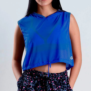 BLUSA VELO CAPOTA-AZUL REY