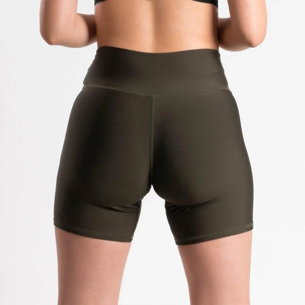 SHORT MEDIA PIERNA UNICOLOR - VERDE MILITAR