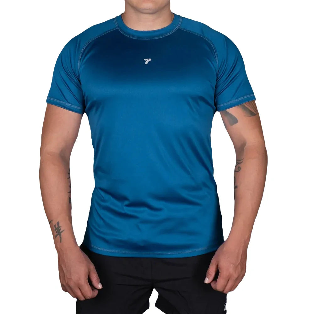 CAMISETA MANGA CORTA HOMBRE - AZUL PETROLEO OSCURO