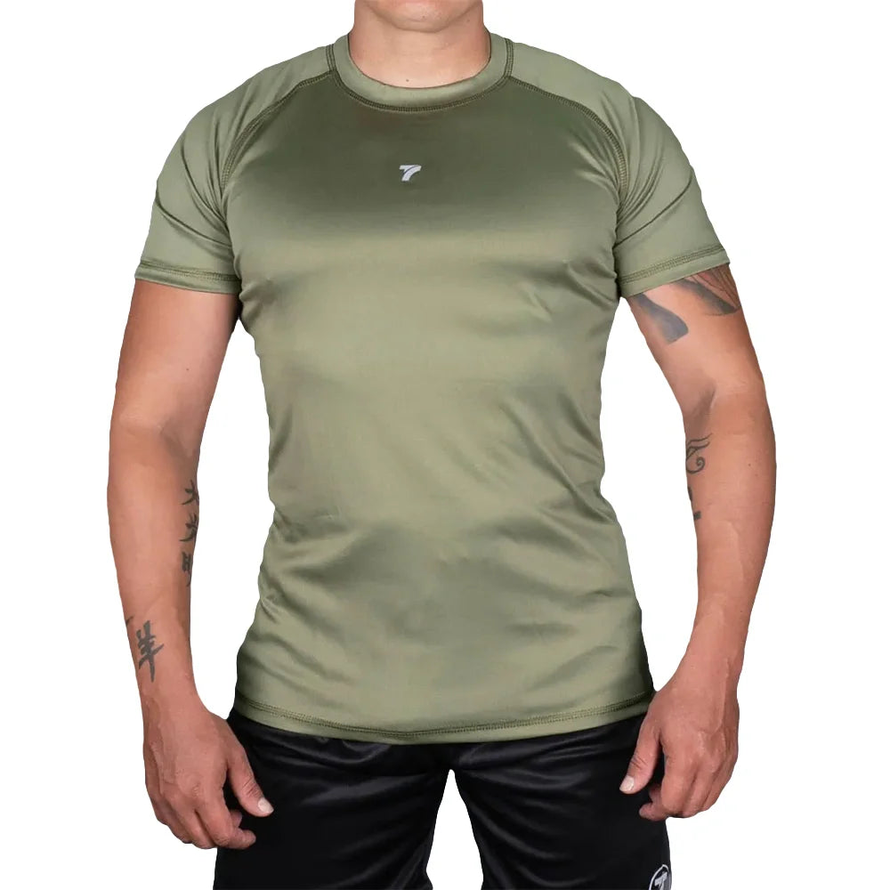 CAMISETA MANGA CORTA HOMBRE - VERDE MILITAR