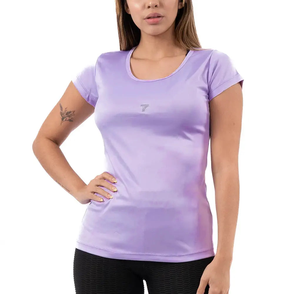 BLUSA MANGA CORTA MUJER - LILA OSCURO
