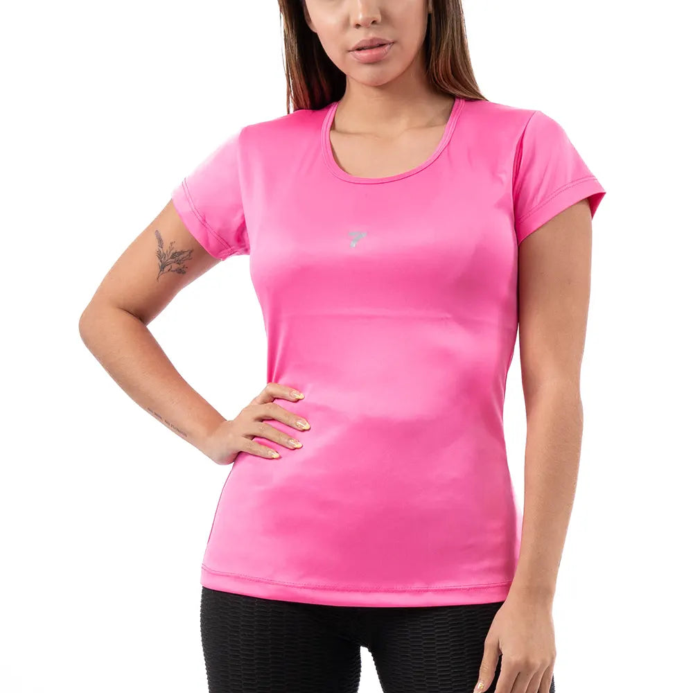 BLUSA MANGA CORTA MUJER - MAGENTA LUMINOSO