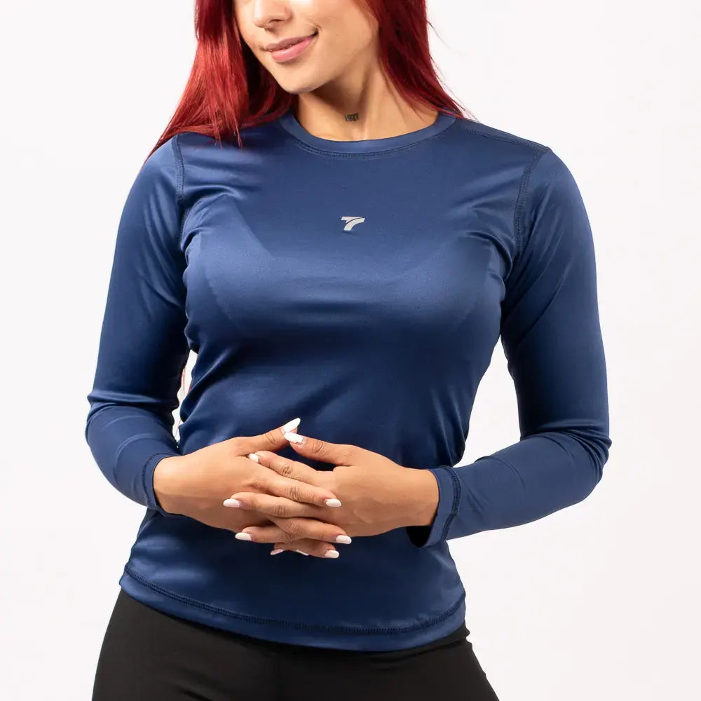 BUZO COMPRESION MUJER - AZUL TURQUI