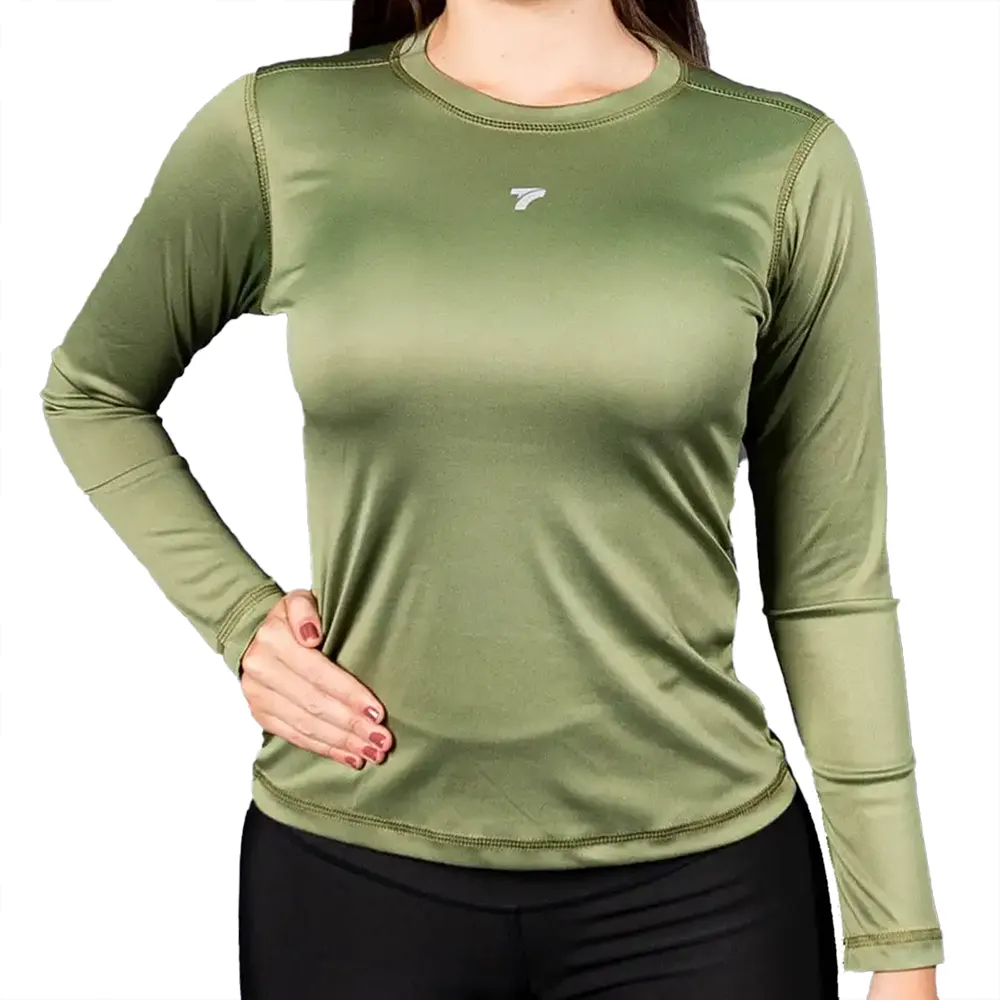 BUZO COMPRESION MUJER - VERDE MILITAR